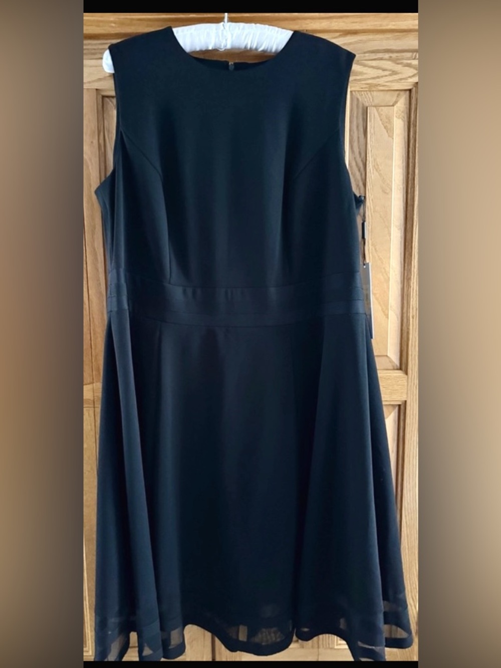 Calvin Klein Black Sleeveless Fit Flare Midi Dress NWT Women’s 14W